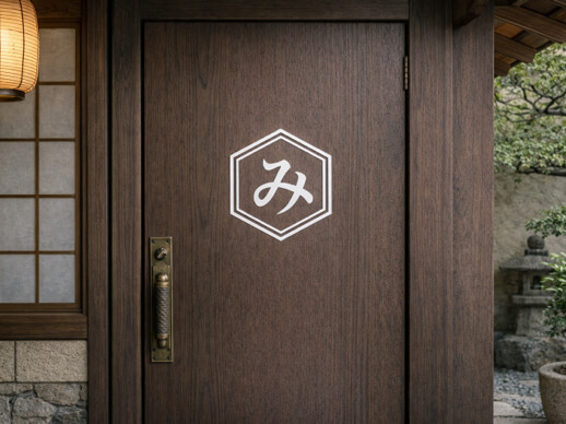 入口ドアの屋号